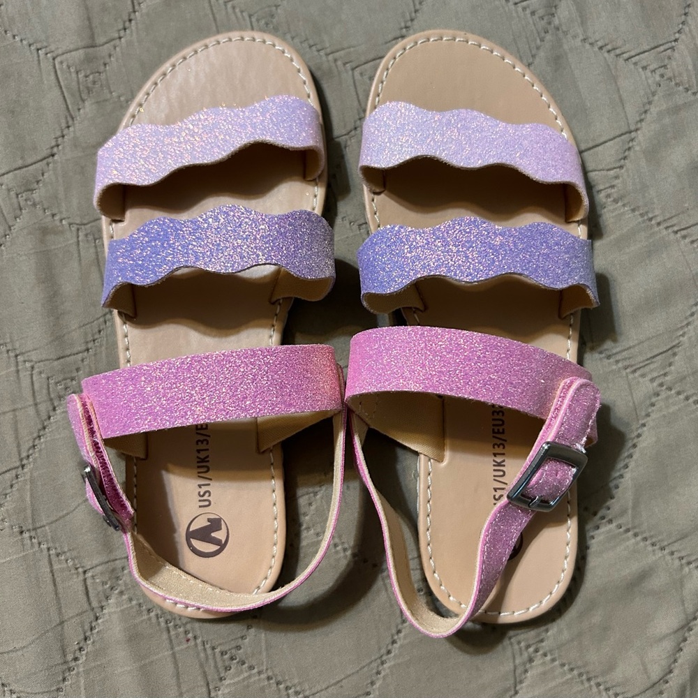 Glittery Pink and Purple Kids Sandals